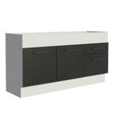 Ver imagem 1 de Balcão de Pia Madesa Agata 150 cm 2 Portas e 2 Gavetas (Sem Tampo e Pia) Branco/Preto Cor:Branco Pre