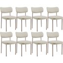 Ver imagem 1 de Kit 08 Cadeiras Estofadas para Sala de Jantar Melina Base Arena L02 Linho Champagne - Lyam Decor
