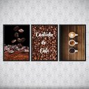 Ver imagem 2 de Kit 3 Quadros Cantinho do Café Grãos 33x24cm:madeira Preta