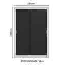 Ver mais imagens de Guarda-roupa Solteiro 2 Portas de Correr Branco/preto Milano Madesa Branco/preto