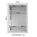 Ver imagem 7 de Guarda-roupa Solteiro 2 Portas de Correr Branco/preto Milano Madesa Branco/preto