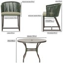 Ver imagem 2 de Mesa com 6 Cadeiras de Jantar Roma 120cm e Noronha em Alumínio Marrom Corda Náutica Estofado 7 Trama