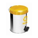 Ver imagem 1 de Lixeira Pedal Seletiva Aço Inox Amarela 20 Litros Ecobin