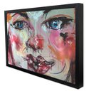 Ver imagem 2 de Quadro Decorativo Arte Rosto Urban Art em Moldura Caixa Tacolado Moldura Trad 1cm Madeira Escura com