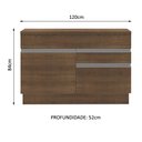 Ver imagem 4 de Balcão de Pia Armário de Cozinha 120 cm 1 Porta e 2 Gavetas (Com Tampo) Rustic Glamy Madesa
