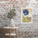 Ver imagem 1 de Quadro Aquarela Borboleta e Flor 45x34cm - com Vidro:madeira Branca