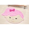 Tapete Infantil Em Formato de Menina Lívia 72x64cm Rosa - 1