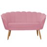 Namoradeira Sofá Pétala 2 lugares Suede Rosa Mega Shop - 2