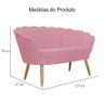 Namoradeira Sofá Pétala 2 lugares Suede Rosa Mega Shop - 4
