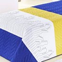 Ver imagem 3 de Cobre Leito Rock Solteiro Azul e Amarelo com 3 peças Poliéster e Polipropileno