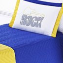 Ver imagem 2 de Cobre Leito Rock Solteiro Azul e Amarelo com 3 peças Poliéster e Polipropileno
