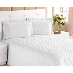 Cobre Leito Casal Queen Clean 04 Peças com Lençol de Baixo - Branco - 2 Cobre Leito Casal Queen Clean 04 Peças com Lençol de Baixo - Branco - 2