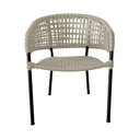 Ver imagem 4 de Kit 6 Cadeiras Sol Corda Náutica Base em Alumínio Preto/areia