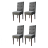 Kit 4 Cadeiras Sala de Jantar Estofadas Eloísa Veludo Cinza (liz Maria) - 1