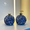 Ver imagem 2 de Kit Lavabo Difusor e Saboneteira Pontas de Quartzo Bruto Azul e Dourado