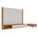 Ver imagem 1 de Mesa de Sala com Painel Suspenso Roma Off White Matte Freijo