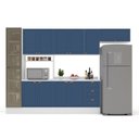 Ver imagem 4 de Cozinha Pérola com Rodapé Tampo e Cristaleira com LED 5 Peças 320 cm Yescasa Azul