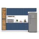 Ver imagem 5 de Cozinha Pérola com Rodapé Tampo e Cristaleira com LED 5 Peças 320 cm Yescasa Azul
