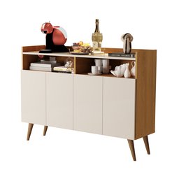 Balcão Aparador Cantinho do Café Wind 4 Portas Nature / Off White - 1