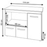 Balcao Multiuso 3 Portas 114cm 9480 Savana Off White Mobbs - 4