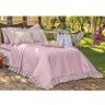 Kit Cobre Leito King Bella Flor Microfibra 180 Fios 3 Peças Rosê - Vilela Enxovais - 1