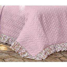 Kit Cobre Leito King Bella Flor Microfibra 180 Fios 3 Peças Rosê - Vilela Enxovais - 2