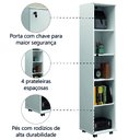 Ver imagem 4 de Armário Multiuso Lavanderia com Chave e Rodízios 1 Porta Lune Branco J&a