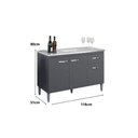 Ver imagem 4 de Balcão Gabinete para Pia Gabriela sem Tampo 120cm 3 Portas 1 Gaveta Cinza Fosco