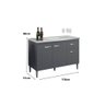 Balcão Gabinete para Pia Gabriela sem Tampo 120cm 3 Portas 1 Gaveta Cinza Fosco - 4