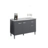 Balcão Gabinete para Pia Gabriela sem Tampo 120cm 3 Portas 1 Gaveta Cinza Fosco - 1