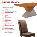 Ver imagem 7 de Mesa de Jantar Aster 180cm Tampo MDF Canto Copo Laminado e 6 Cadeiras Lorena