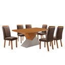 Ver imagem 2 de Mesa de Jantar Aster 180cm Tampo MDF Canto Copo Laminado e 6 Cadeiras Lorena