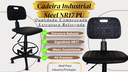 Ver imagem 6 de Cadeira Industrial Ergonômica NR17 Giratória Profissional PU Aro Apoio Pés Sapata Fixa