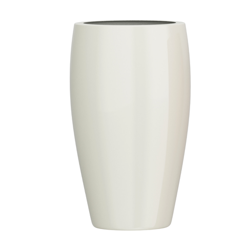 Vaso Fibra de Vidro Atenas m 67cm Decorativo Off White Brilho
