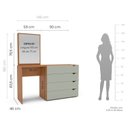 Ver imagem 3 de Cômoda Penteadeira 4 Gavetas com Espelho Porto