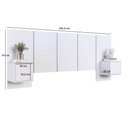 Ver imagem 4 de Cabeceira para Cama de Casal Branca com Mesas de Cabeceira Zurique Mdp Art In Móveis