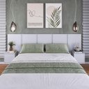 Ver imagem 2 de Cabeceira para Cama de Casal Branca com Mesas de Cabeceira Zurique Mdp Art In Móveis