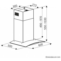 Coifa de Parede 60 Cm em Aço Inox + Vidro - New Vetro 60 - Tramontina - 6