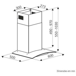 Coifa Tramontina Parede New Vetro 60 Vidro Aço Inox 60cm 110v 95800/005 - 2