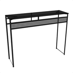 Aparador com Tampo de Vidro Preto Estilo Industrial Luxo - 2