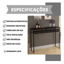 Ver imagem 4 de Aparador com Tampo de Vidro Preto Estilo Industrial Luxo