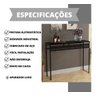 Aparador com Tampo de Vidro Preto Estilo Industrial Luxo - 4