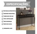 Ver imagem 4 de Aparador com Tampo de Vidro Preto Estilo Industrial Luxo