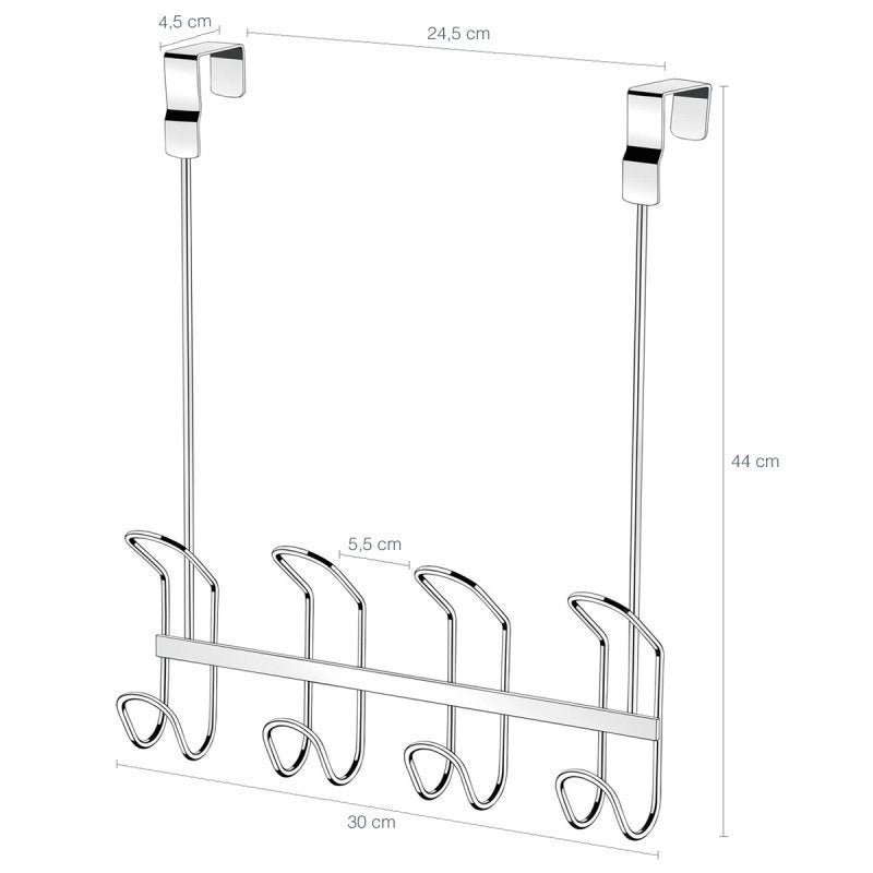 Suporte Multiuso para Porta Encaixe Banheiro Gancho Parede - 2