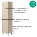 Ver imagem 3 de Paneleiro 1 Porta MDF 50x221 cm Kali 122291 Bianco Toq Nicioli