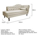 Ver imagem 4 de Diva Recamier Juliana160cm Lado Esquerdo Linho Bege - Amarena Móveis
