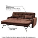 Ver imagem 2 de Sofá Cama Reclinável com Cama Auxiliar Madalena