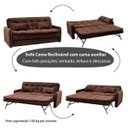 Ver imagem 3 de Sofá Cama Reclinável com Cama Auxiliar Madalena
