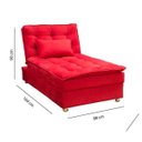 Ver imagem 4 de Chaise Reclinável Penélope com Almofada Suede Pena - Vermelho