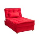 Ver imagem 1 de Chaise Reclinável Penélope com Almofada Suede Pena - Vermelho